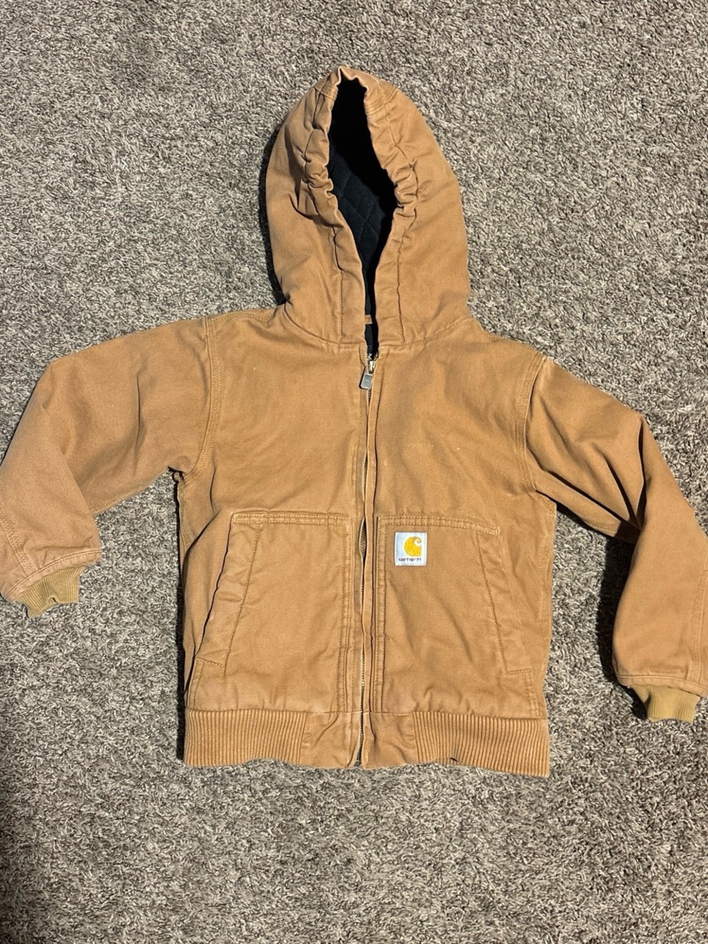 Carhartt Kids Tan Hooded Canvas Jacket